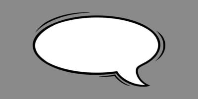 Dialog speech bubble in comic style. Oval speech bubble isolated in grey background. Vector illustration