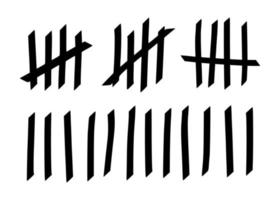 Tally marks to count days in prison. Tally marks for math lessons. Vector illustration