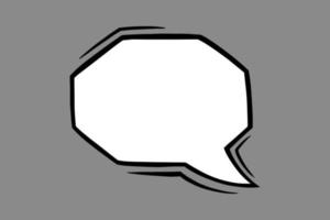 Hexagonal speech bubble in comic style. Hex speech bubble isolated in grey background. Vector illustration
