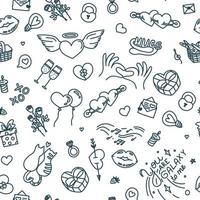 Seamless pattern with symbols of love and affection. Vector illustration