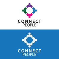 People Connect logo design template. connection logo for business vector