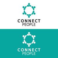 People Connect logo design template. connection logo for business vector