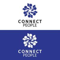 People Connect logo design template. connection logo for business vector