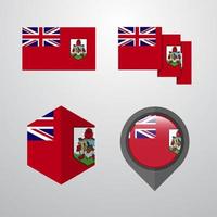 Bermuda flag design set vector