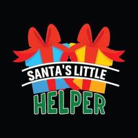 Santa's Little Helper vector t-shirt template. Christmas t-shirt design. Can be used for Print mugs, sticker designs, greeting cards, posters, bags, and t-shirts.