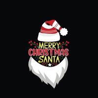 Merry Christmas Santa vector t-shirt template. Christmas t-shirt design. Can be used for Print mugs, sticker designs, greeting cards, posters, bags, and t-shirts.