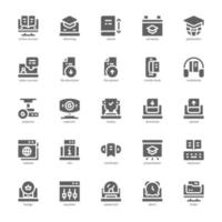 Online Courses icon pack for your website, mobile, presentation, and logo design. Online Courses icon glyph design. Vector graphics illustration and editable stroke.