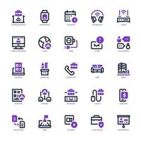 Remote Working icon pack for your website, mobile, presentation, and logo design. Remote Working icon mixed line and solid design. Vector graphics illustration and editable stroke.