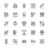 Electrician icon pack for your website, mobile, presentation, and logo design. Electrician icon outline design. Vector graphics illustration and editable stroke.