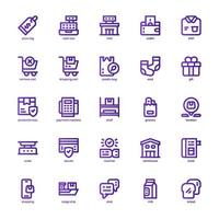 Retail Store icon pack for your website, mobile, presentation, and logo design. Retail Store icon basic line gradient design. Vector graphics illustration and editable stroke.
