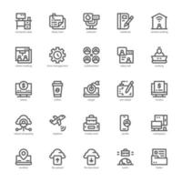 Remote Working icon pack for your website, mobile, presentation, and logo design. Remote Working icon outline design. Vector graphics illustration and editable stroke.