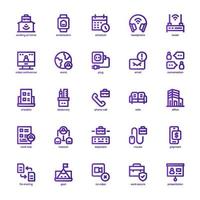 Remote Working icon pack for your website, mobile, presentation, and logo design. Remote Working icon basic line gradient design. Vector graphics illustration and editable stroke.