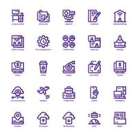 Remote Working icon pack for your website, mobile, presentation, and logo design. Remote Working icon basic line gradient design. Vector graphics illustration and editable stroke.