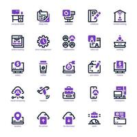 Remote Working icon pack for your website, mobile, presentation, and logo design. Remote Working icon mixed line and solid design. Vector graphics illustration and editable stroke.