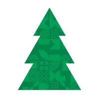 Geometric abstract christmas tree. Geometric Xmas design with stylized Christmas Tree made of geometric shapes and New Year. vector