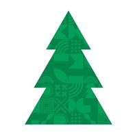 árbol de navidad abstracto geométrico. diseño geométrico de navidad con árbol de navidad estilizado hecho de formas geométricas y año nuevo. vector