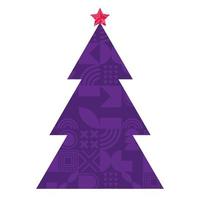 Geometric abstract christmas tree. Geometric Xmas design with stylized Christmas Tree made of geometric shapes and New Year. vector