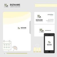 Beach Business Logo File Cover Visiting Card and Mobile App Design Vector Illustration