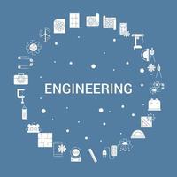 Engineering Icon Set Infographic Vector Template