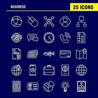 Business Line Icons Set For Infographics Mobile UXUI Kit And Print Design Include Laptop Graph Graph Laptop Computer Dart Game Focus Eps 10 Vector