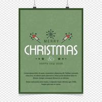 Christmas card design with elegant design and green background vector