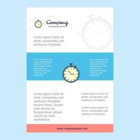 Template layout for Stop watch comany profile annual report presentations leaflet Brochure Vector Background