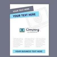 Laptop protected Title Page Design for Company profile annual report presentations leaflet Brochure Vector Background