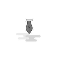 Pen Web Icon Flat Line Filled Gray Icon Vector