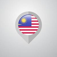 Map Navigation pointer with Malaysia flag design vector