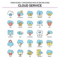 Cloud Service Flat Line Icon Set Business Concept Icons Design vector