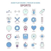 Sports icon Dusky Flat color Vintage 25 Icon Pack vector