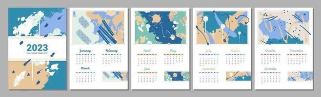 Abstract Modern Impressionism Painting 2023 Calendar vector