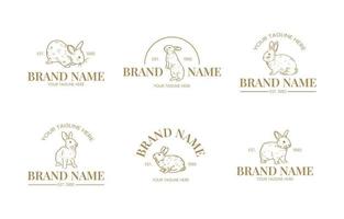 Rustic Retro Rabbit Logo Set vector