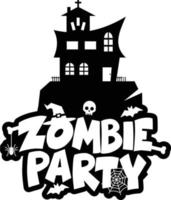 Zombie Party typography design vector