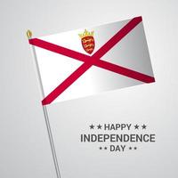 diseño tipográfico del día de la independencia de jersey con vector de bandera