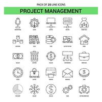 Project Management Line Icon Set 25 Dashed Outline Style vector