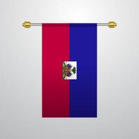 Haiti hanging Flag vector