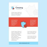 Template layout for Shield comany profile annual report presentations leaflet Brochure Vector Background