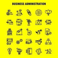 Business Administration Line Icons Set For Infographics Mobile UXUI Kit And Print Design Include Monitor Computer Screen Search Avatar Gear Website Engine Eps 10 Vector