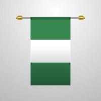 Nigeria hanging Flag vector