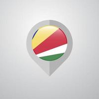 Map Navigation pointer with Seychelles flag design vector