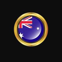 Australia flag Golden button vector