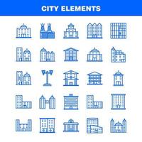 los iconos de línea de elementos de la ciudad establecidos para el kit de uxui móvil de infografía y el diseño de impresión incluyen el edificio de la torre edificios de oficinas de la ciudad torre de la oficina de la ciudad vector eps 10