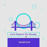 Lets Explore the beauty of Golden gate San Francisco CA USA National Landmarks vector