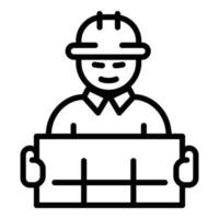 Working architect icon, outline style vector