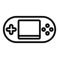 Portable game console joystick icon, outline style vector