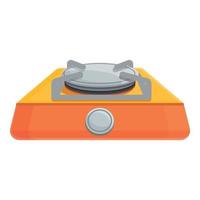 Compact gas stove icon, cartoon style vector