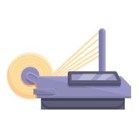 Cotton thread production icon, cartoon style vector