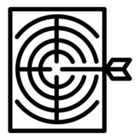 Archer paper target icon, outline style vector