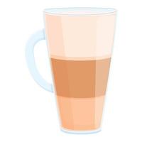 Latte sugar icon, cartoon style vector